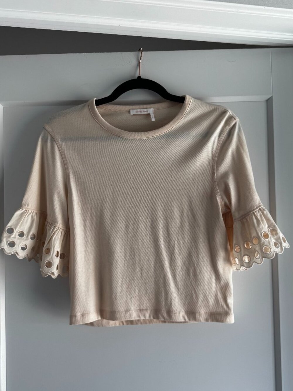 See By Chloé Eyelet Sleeve Top